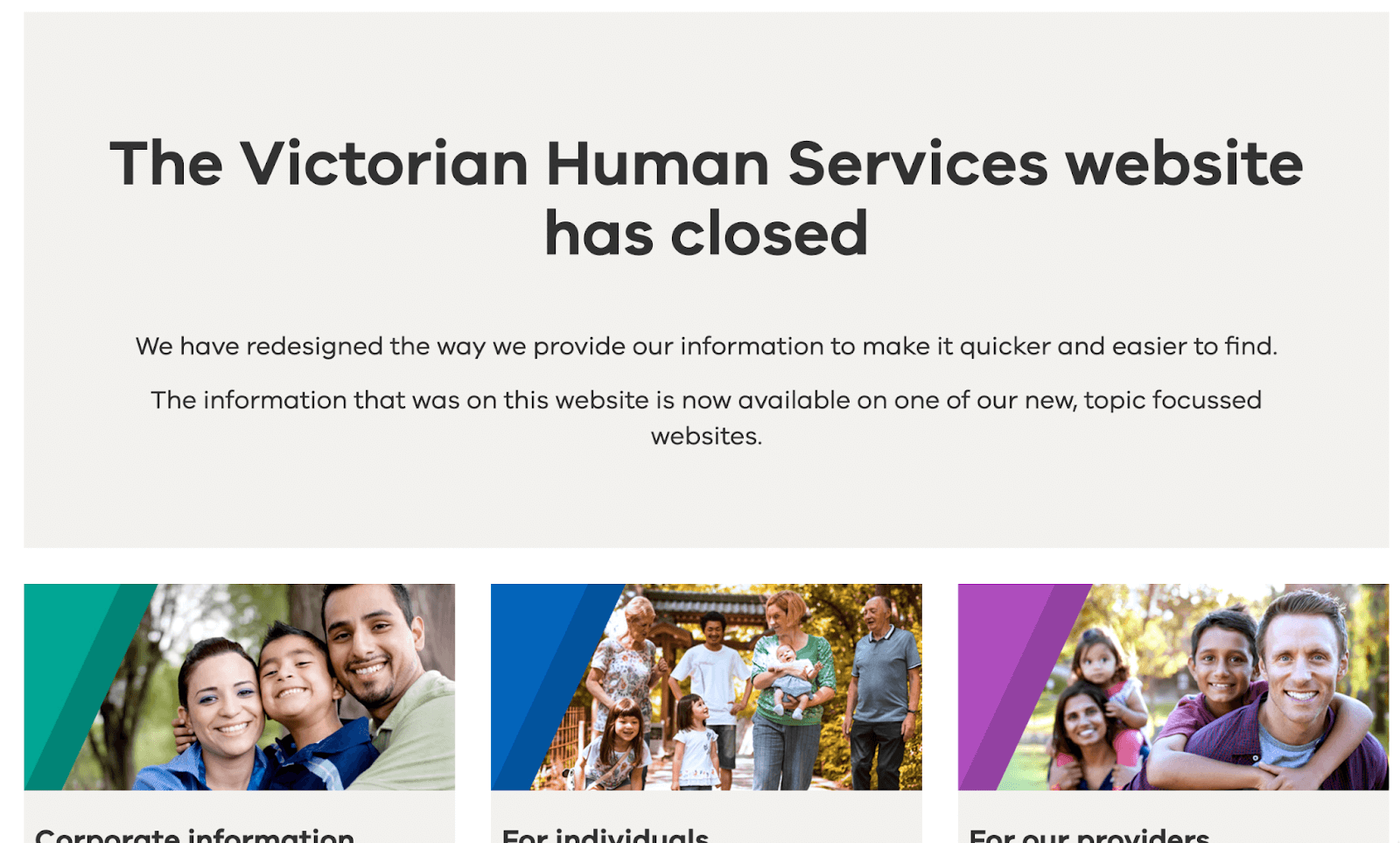 DHS Victoria is now closed. 3 sites now replace this 1 site.