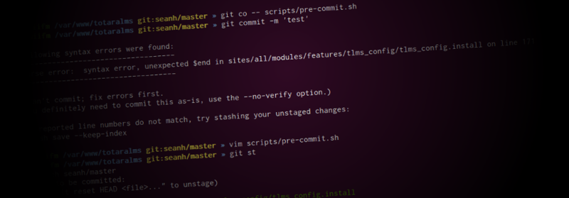 Using git pre-commit hooks to keep your Drupal codebase clean